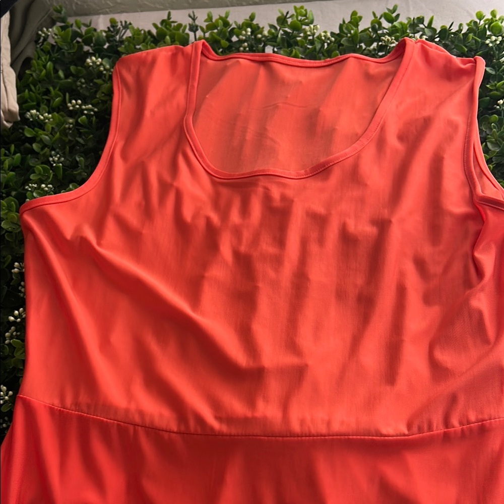 West Loop Orange Pleated Sundress - Picture 5 of 7
